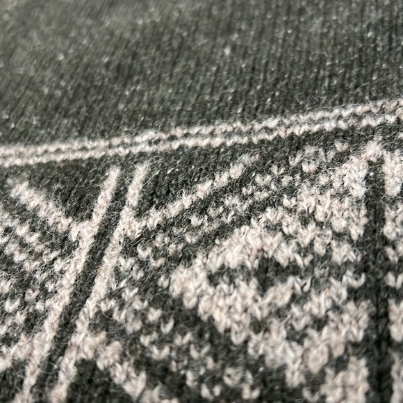 Eddie Bauer wool blend fair isle gray ivory long sleeve v-neck pullover men's M - Picture 7 of 7